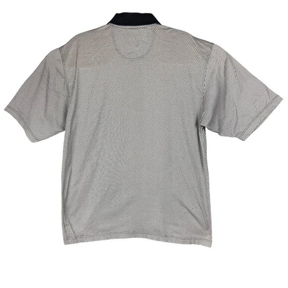 Vintage Slazenger Polo Shirt Men L Black & White Striped Gator Kreek Golf Course - Picture 2 of 10